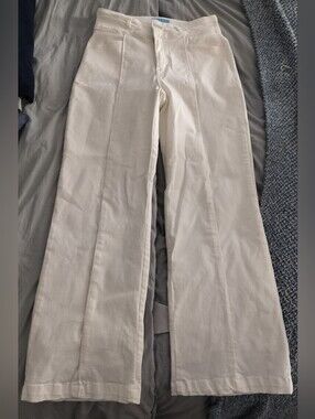 Draper James RSVP Pants Womens 6 White Curvy Wide Leg High Rise Stretch Jeans